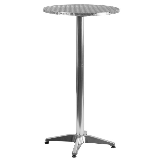 Round Aluminum Indoor outdoor Bar Height Table With Flip up Table