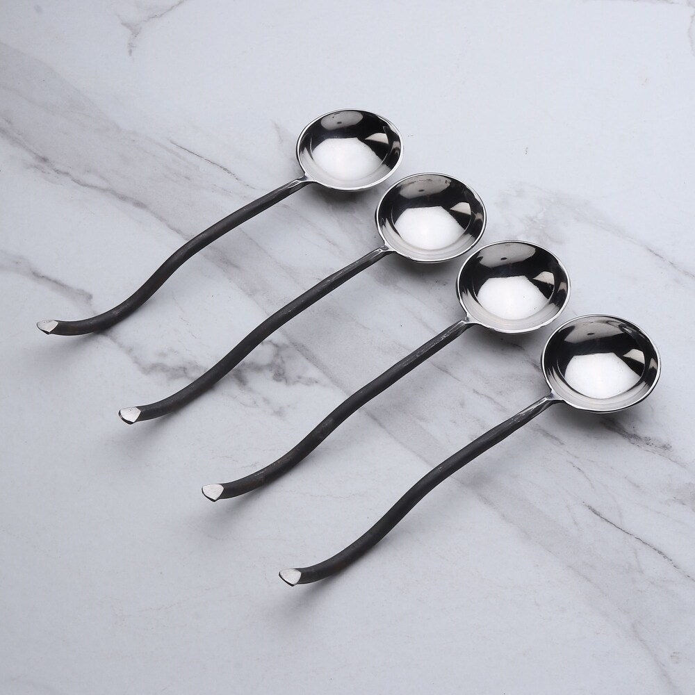 Twig Design Burnt Black Sugar Spoon 4 Pcs. Set