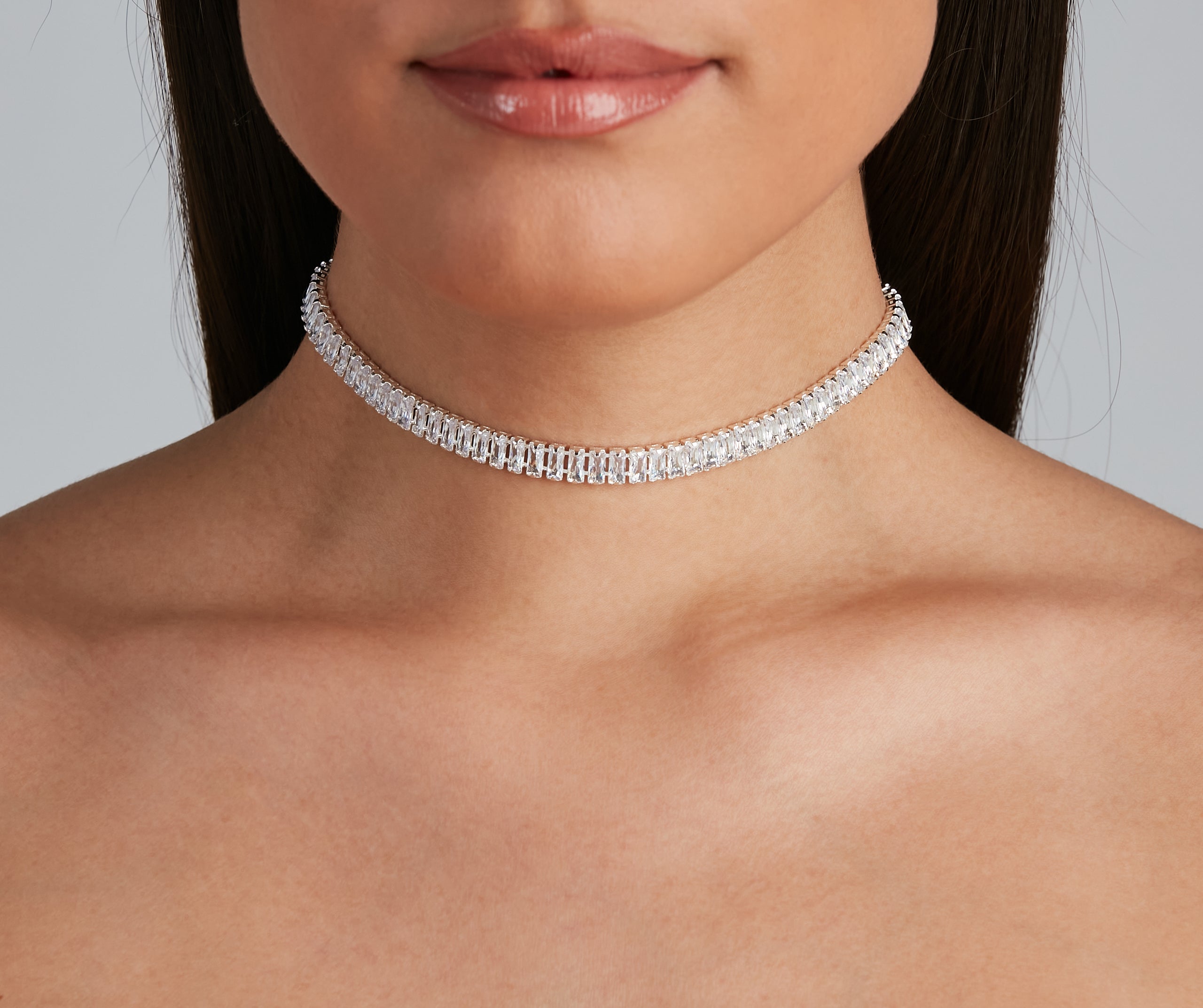 Major Glow Cubic Zirconia Baguette Choker