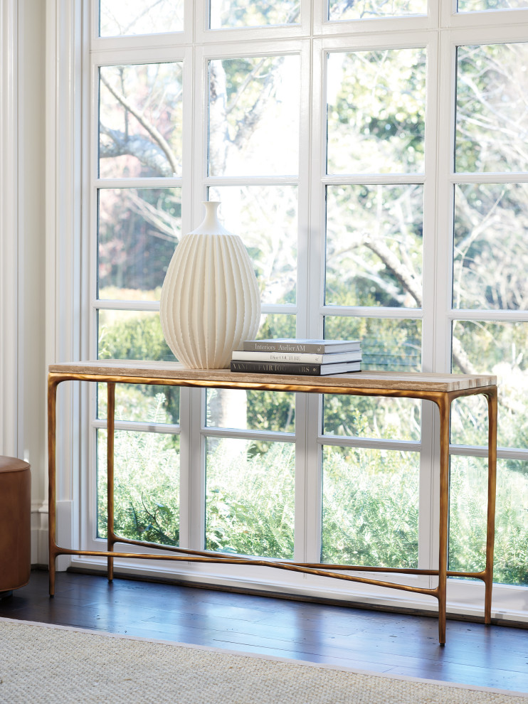 Menlo Park Console With Stone Top   Contemporary   Console Tables   by Lexington Home Brands  Houzz