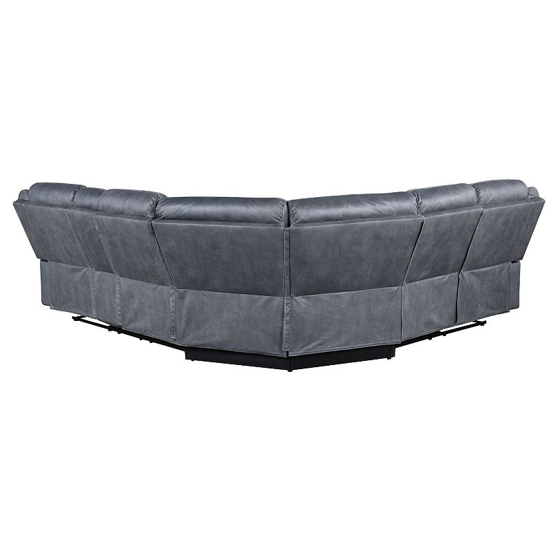 F.c Design Two Tone Velvet Sectional Sofa