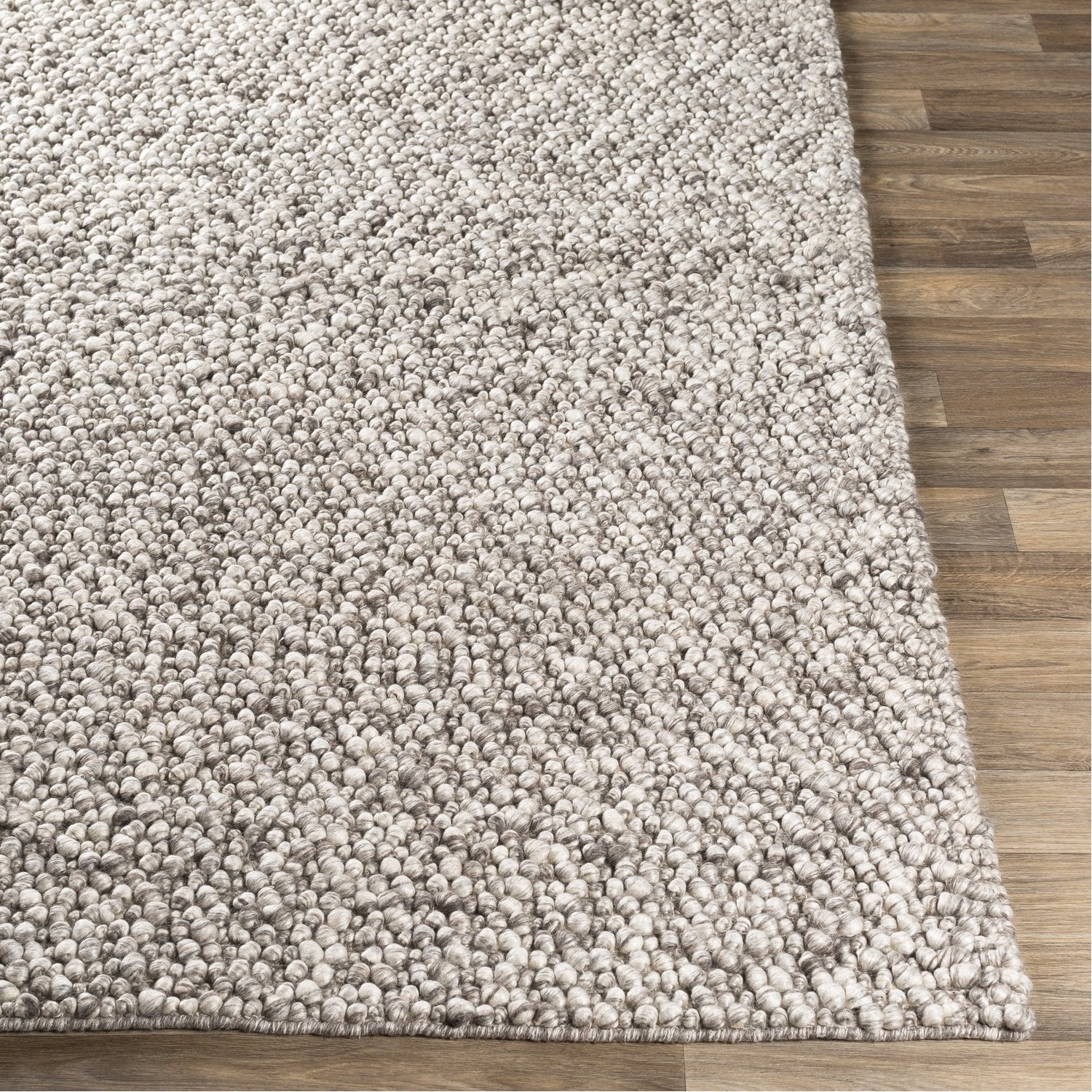 Como Hand Woven Rug in Medium Gray, Ivory