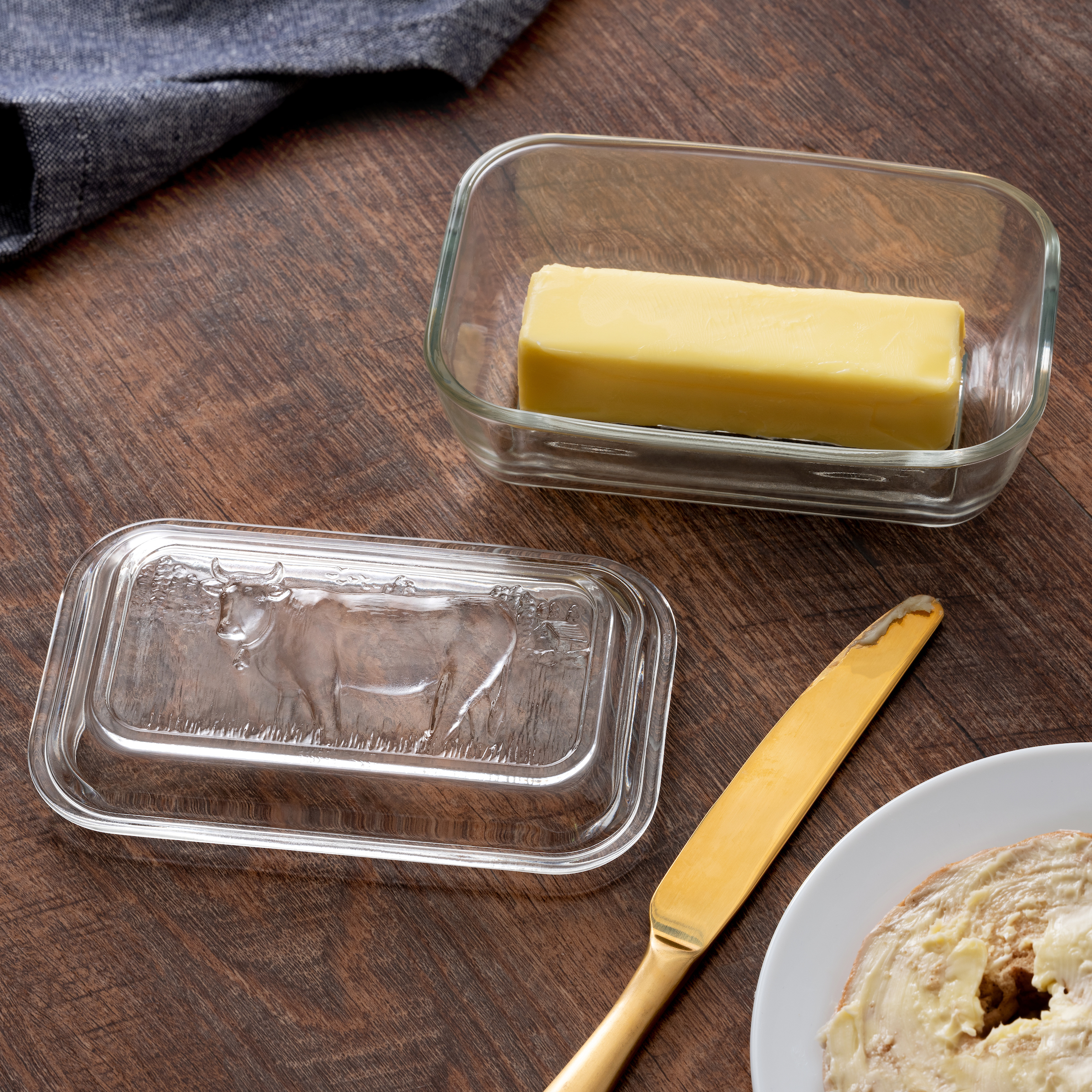 Luminarc Glass Cow Butter Dish (Set of 1)