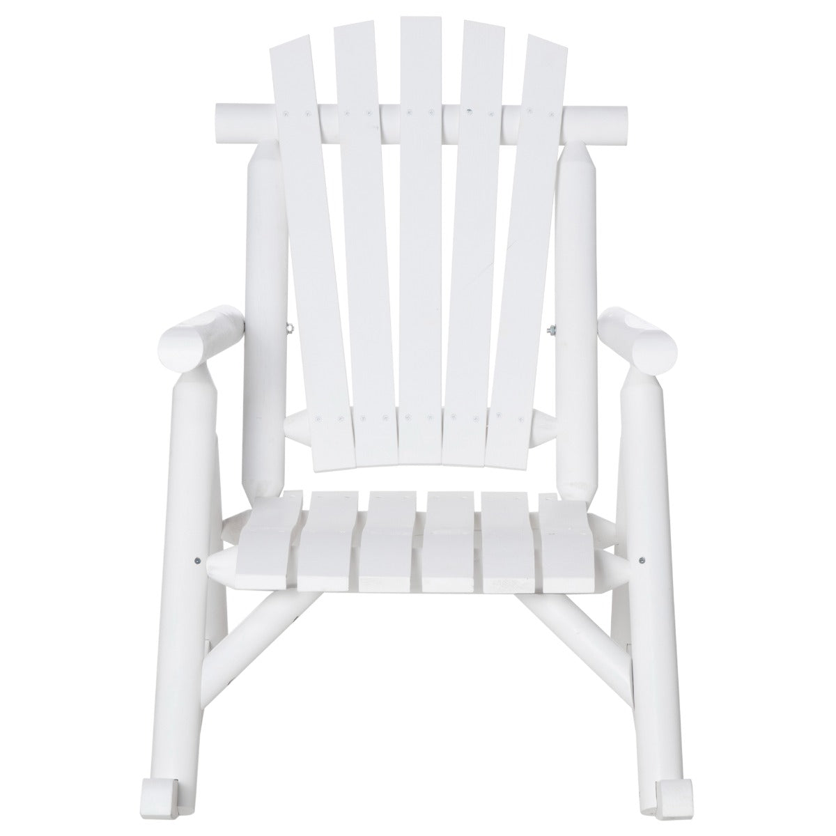 walmeck Wooden Rustic Rocking Chair Indoor Outdoor Adirondack Rocker for Patio, White