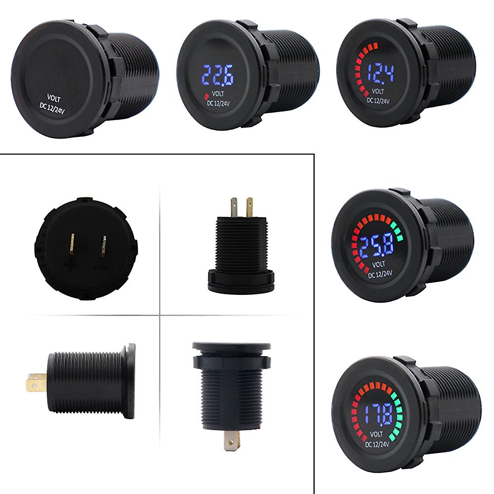 New 12/24v Color Led Dc Digital Display Voltmeter With Low Pressure Buzzer Alarm Waterproof Tester Volt Gauge For Car Motorcycle Truck Boat Marine