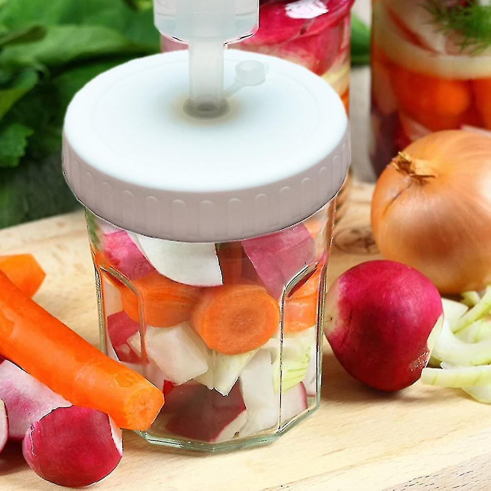 4pc Mouth Jars Lids Fermenting Lids With Airlocks Fermentation Kit For Making Sauerkraut In Wide Mo