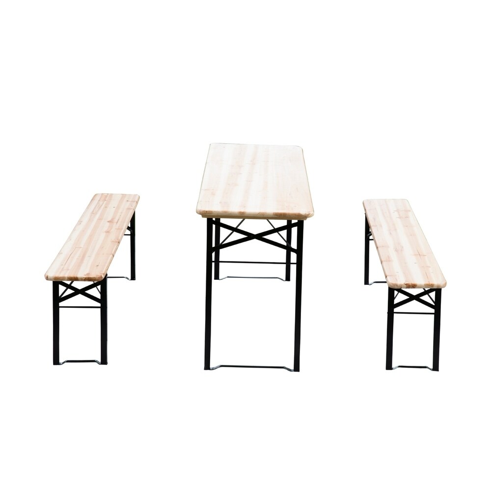 Outsunny 6' Wooden Folding Picnic Table Bench Set Outdoor