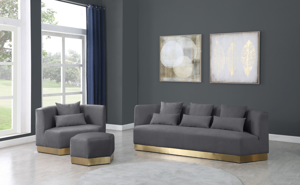 Marquis Velvet Upholstered Set   Contemporary   Sofas   by Meridian Furniture  Houzz