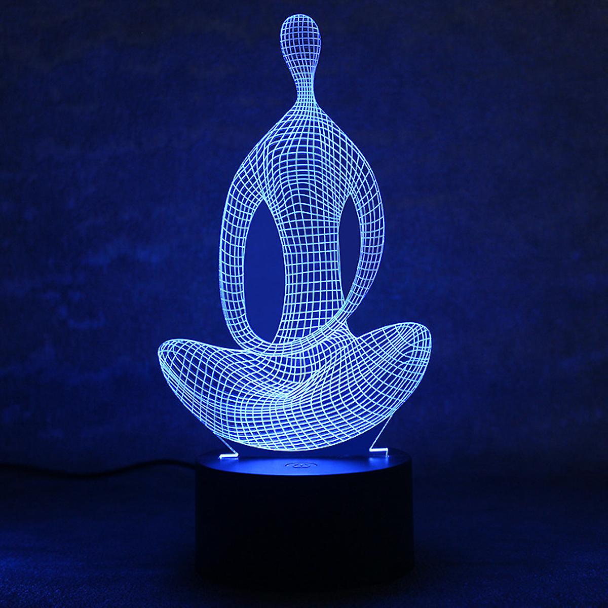 Yoga Meditator Illusion Lamp 3d Night Light With 16 Color Change Remote Control，room Dcor