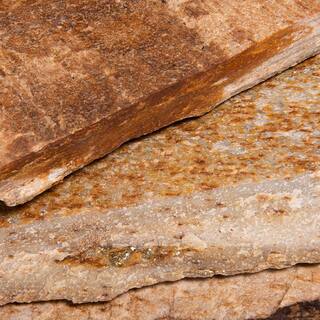 Southwest Boulder  Stone 16 in. x 12 in. x 2 in. 120 sq. ft. Salmon Red Natural Flagstone for Landscape Gardens and Pathways 02-0210