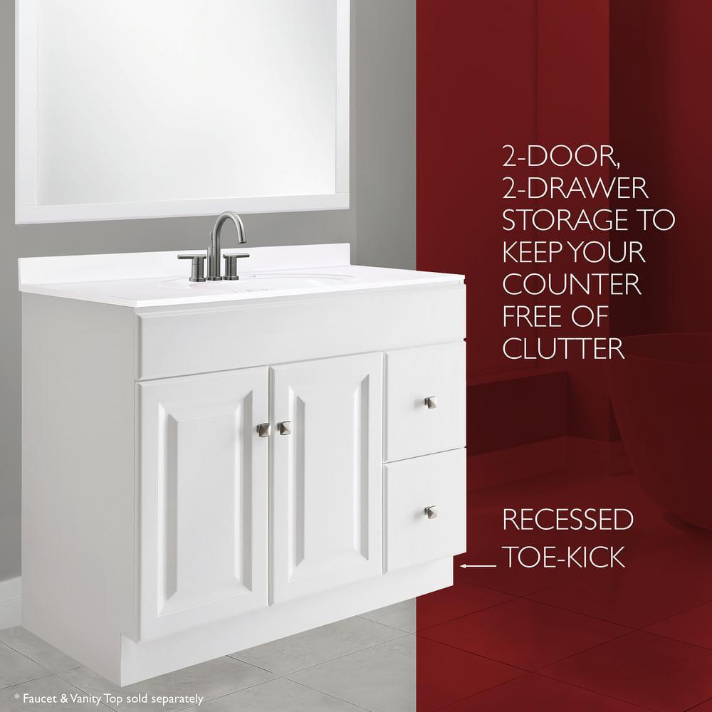 Design House Wyndham 36 in W x 18 in D Unassembled Bath Vanity Cabinet Only in White SemiGloss