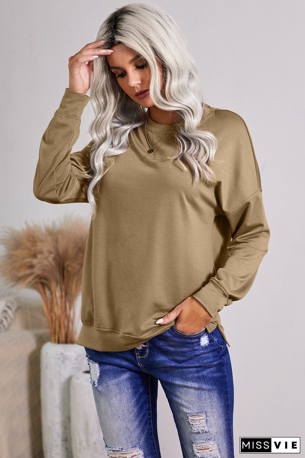 Crew Neck Long Sleeve Sweatshirt