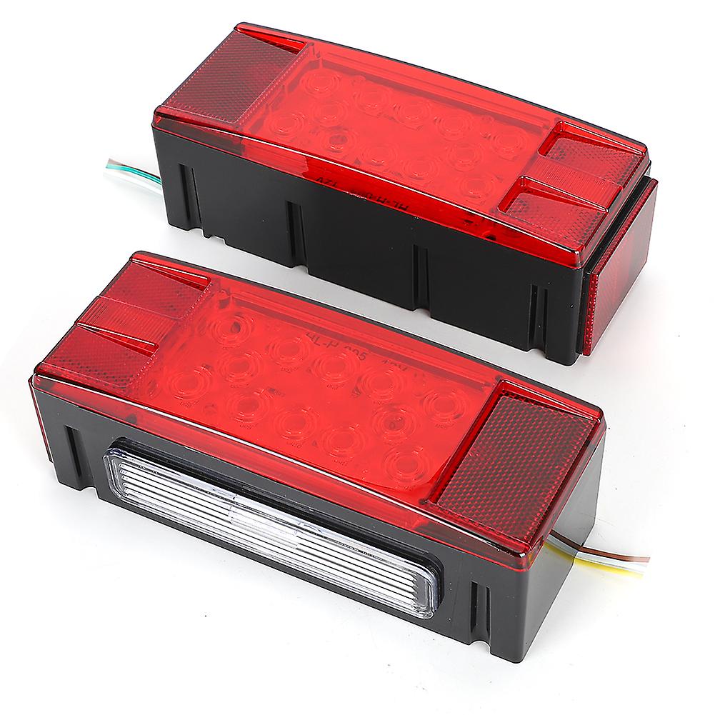 2pcs Rectangular Trailer Taillight Led Rear Light Lamp Ip67 Waterproof Super Bright