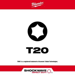 MW SHOCKWAVE Impact Duty 2 in. T20 Torx Alloy Steel Screw Driver Bit (5-Pack) 48-32-4684