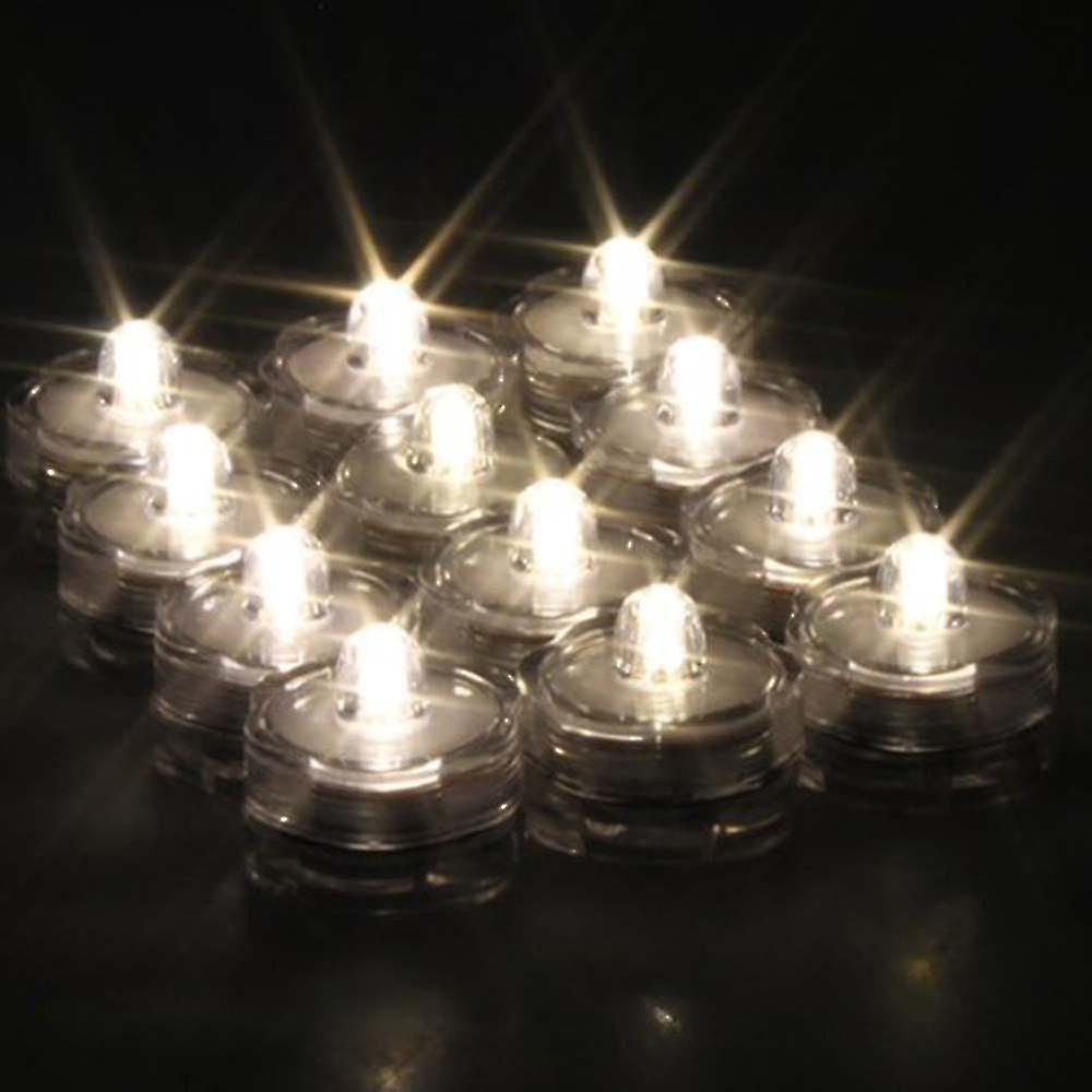 12x Led Waterproof Submersible Tealights Flameless Tealight Battery-operated Sub Lights