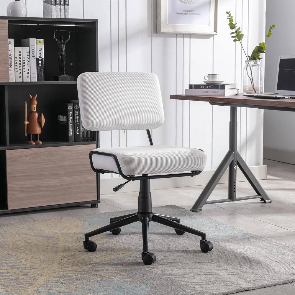 Corduroy 360 Degrees Swivel Ergonomic Chair  Modern Office Chair with Metal Base and Adjustable Height