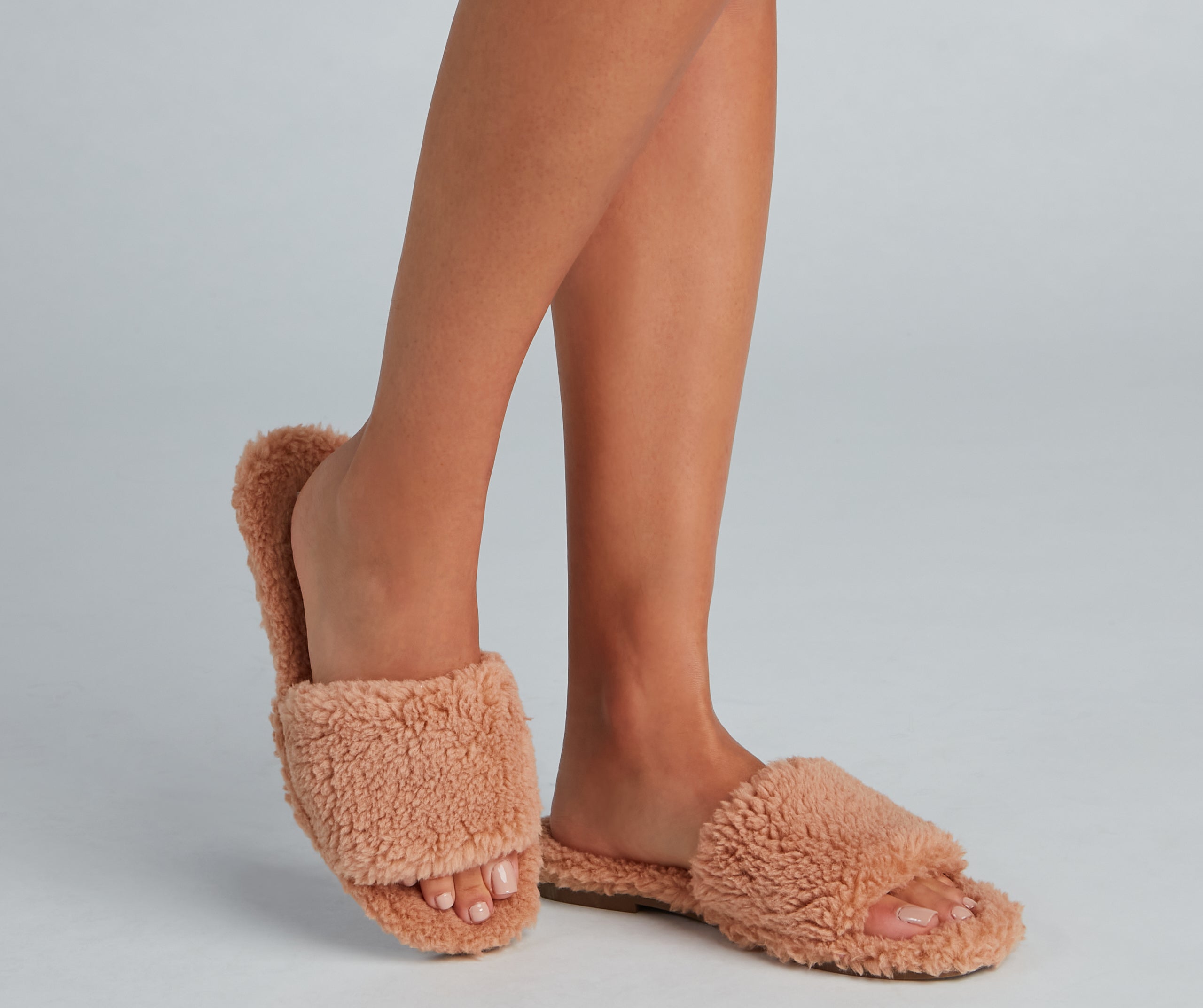 Lazy Day Faux Sherpa Sandals