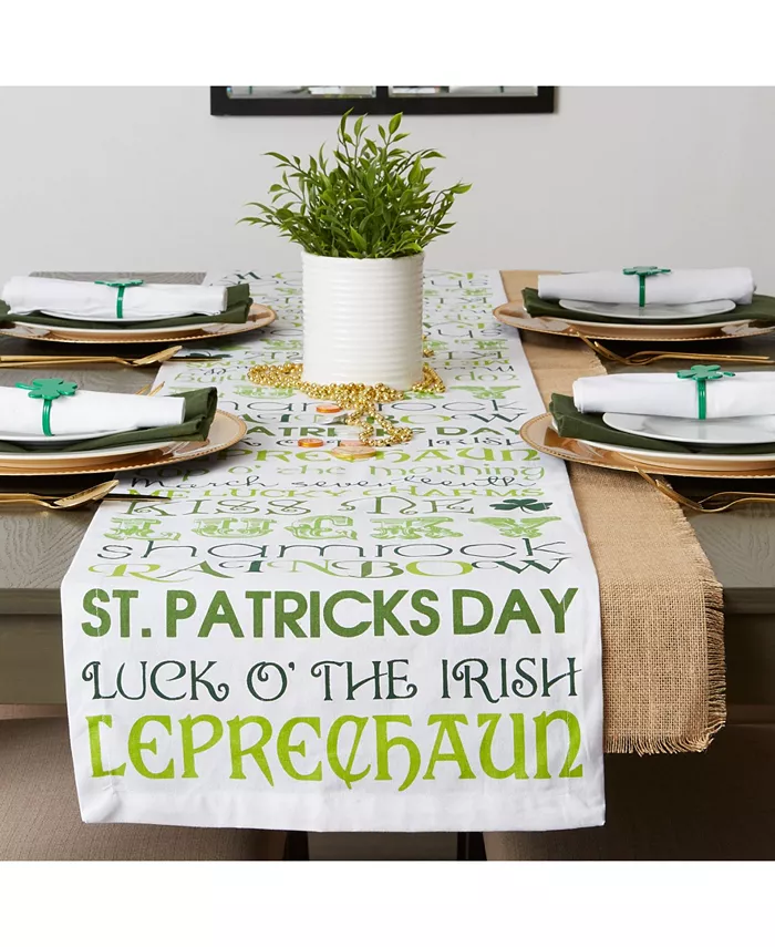 Design Imports St Patrick's Day Print Table Runner