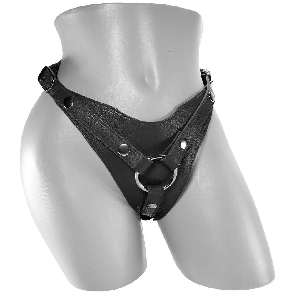 Leather Dildo Harness in Black