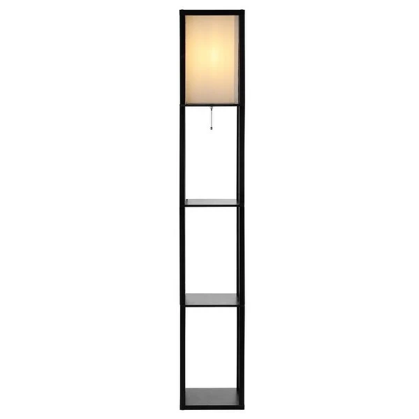 GetLedel 63-inch Etagere Floor Lamp with 3-tier Storage Shelf