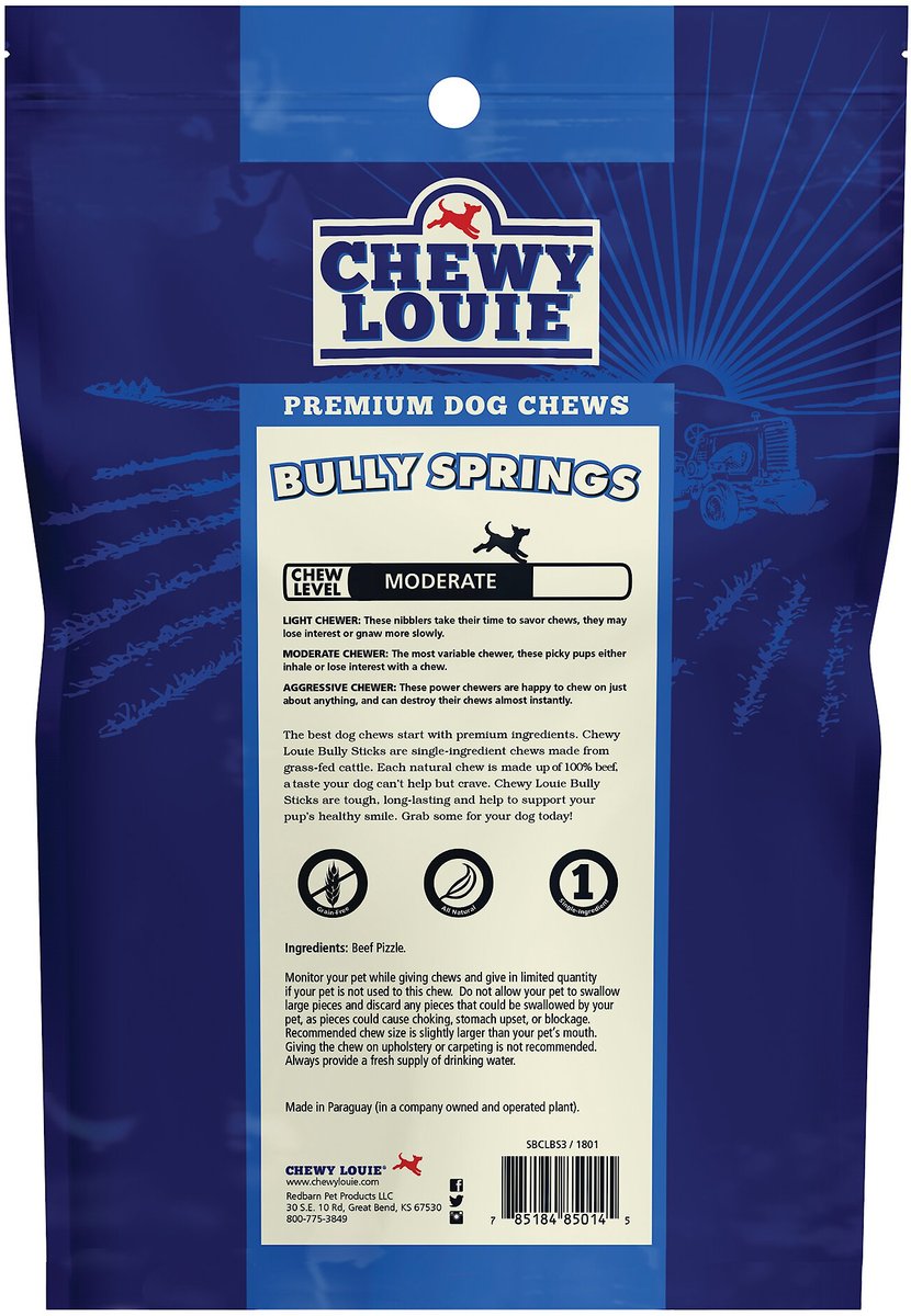 Chewy Louie Bully Springs Dog Treat