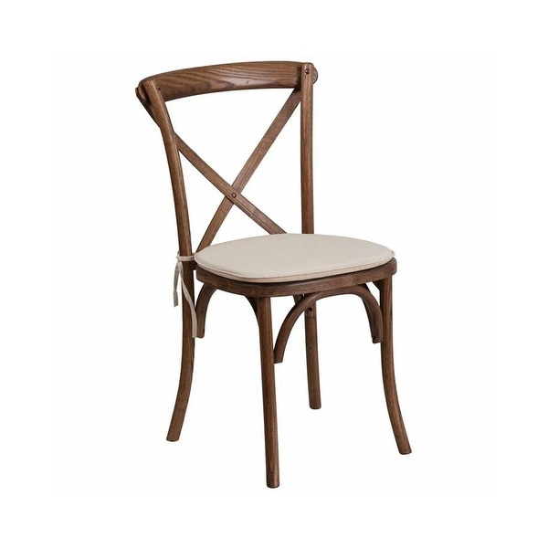 Cross Back Chair With Cushion Pecan Oak - 20x35