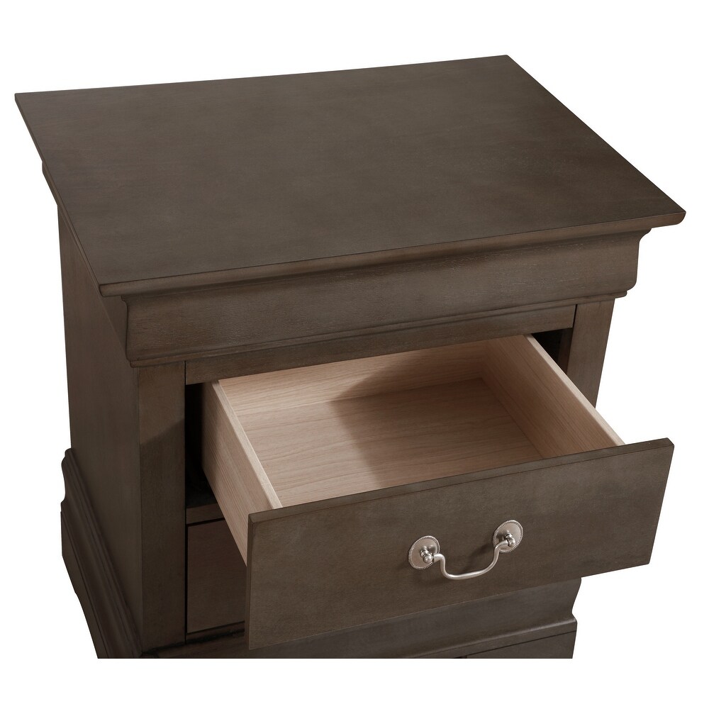 Louis Phillipe 2 drawer Wooden Nightstand