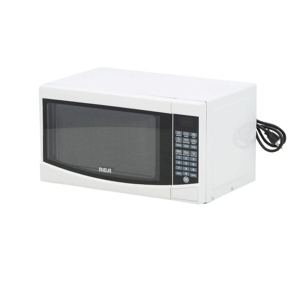 RCA 07 cu ft Countertop Microwave in White