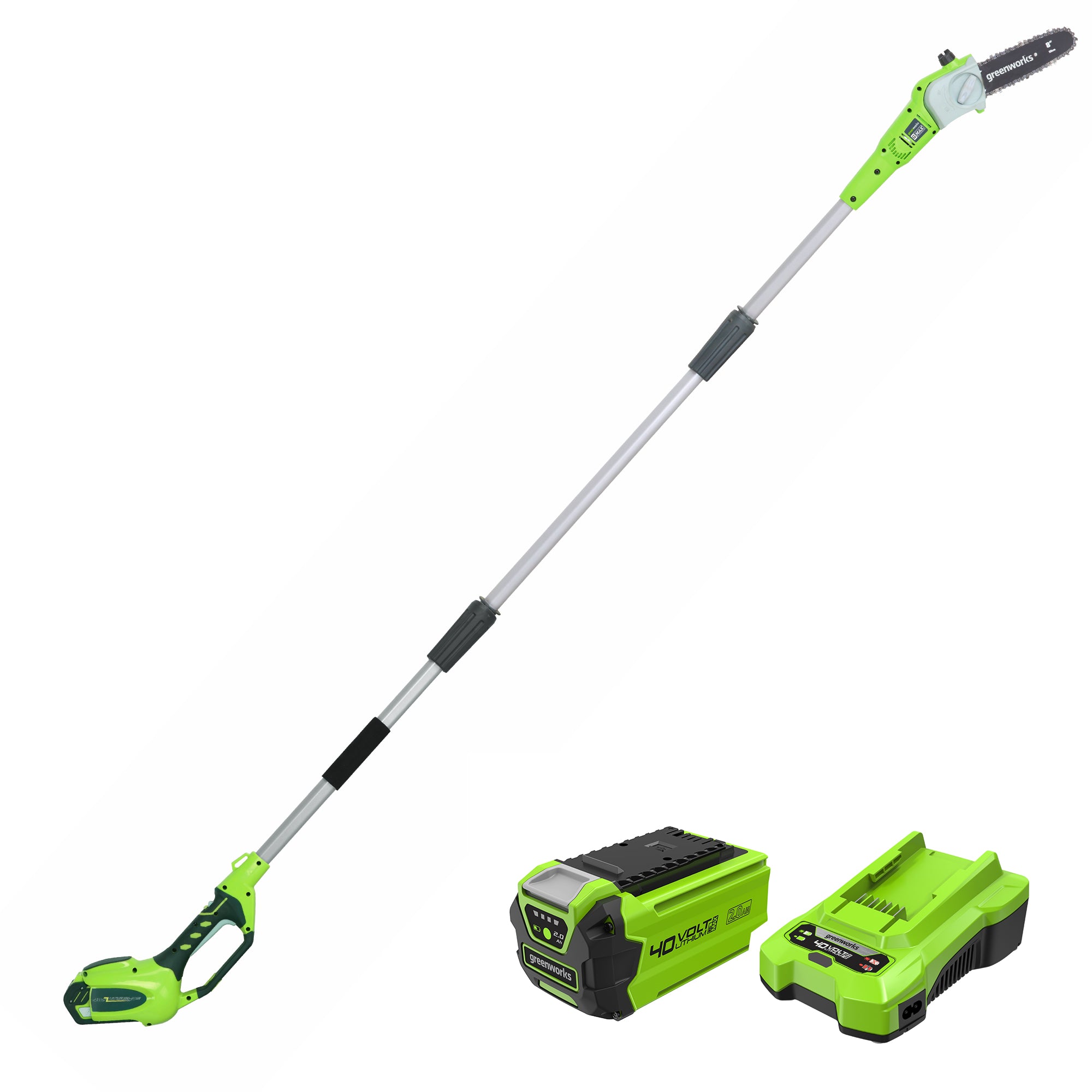 40V 8-Inch Pole Saw， Battery，  Charger | Greenworks Tools