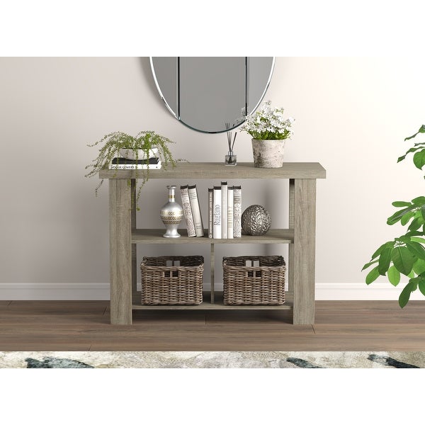 Console Table 41.25L Dark Taupe 3 Shelves - 41'5 x 15'5' x 29' - 41'5 x 15'5' x 29'