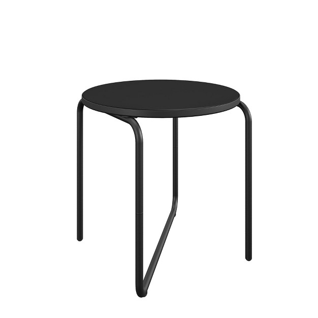 Round Glass Side Table Dark Gray