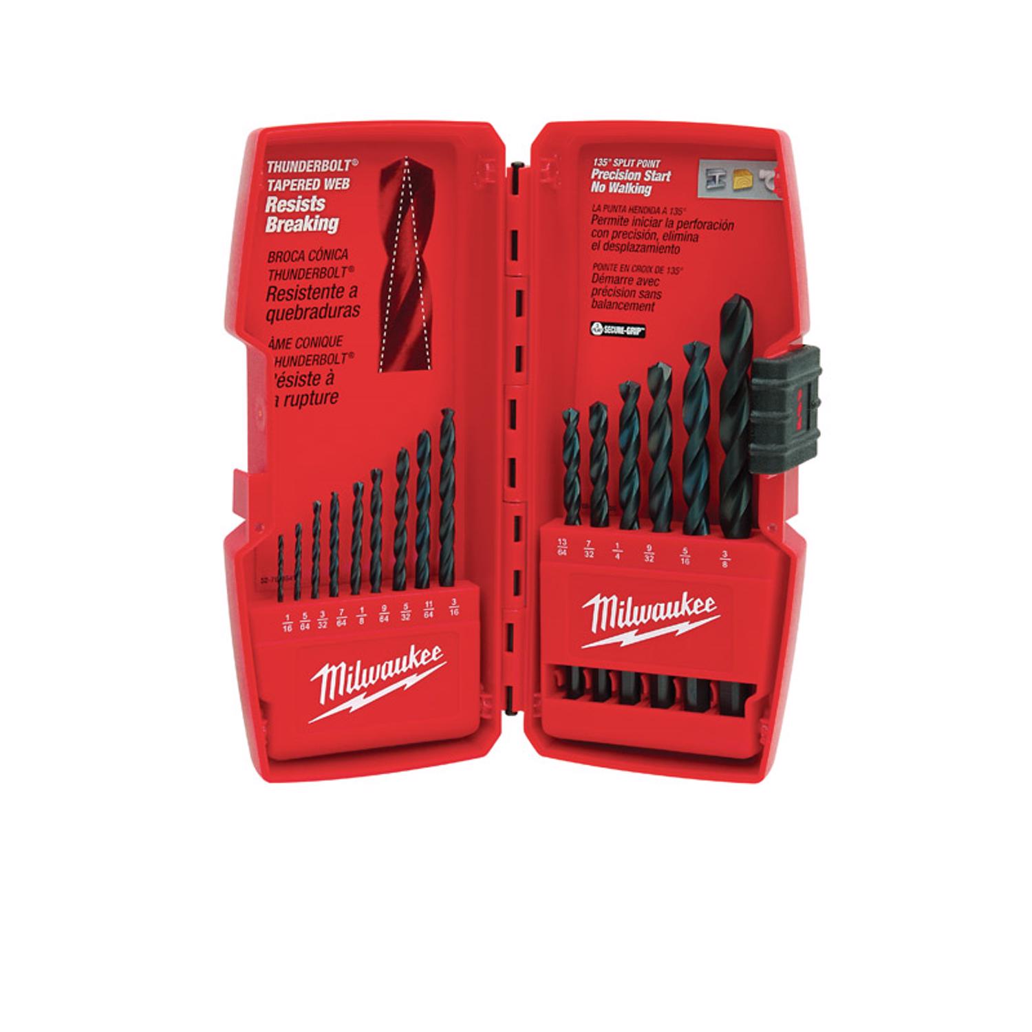 MW Thunderbolt Black Oxide Drill Bit Set 15 pc