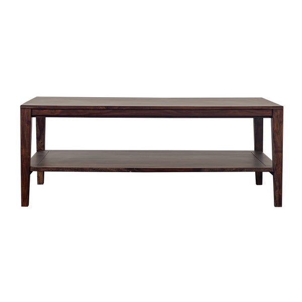 Porter Designs Fall River Solid Sheesham Wood Coffee Table， Gray