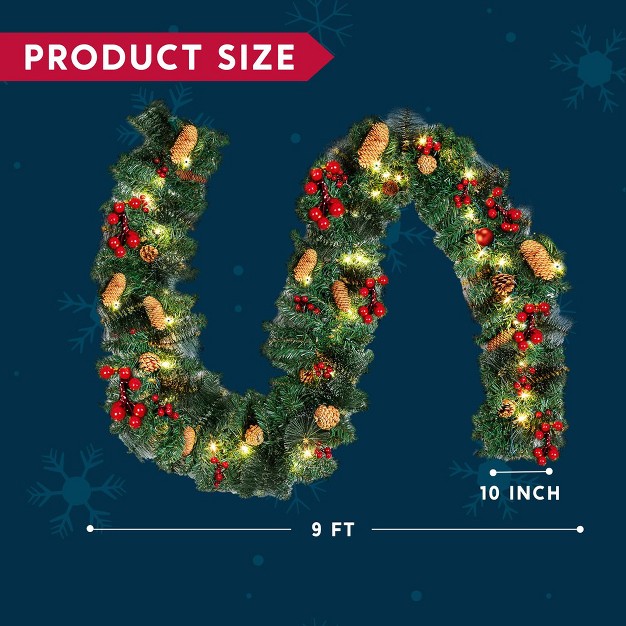 Joiedomi 9ft Christmas Garland Prelit With 50 Lights