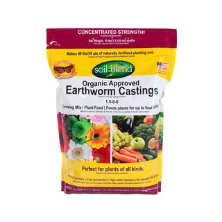 Soil Blend 10 lb. Bag Concentrated (10 lbs. makes 40 lbs.) Pure Organic Earth Worm Castings SBB10