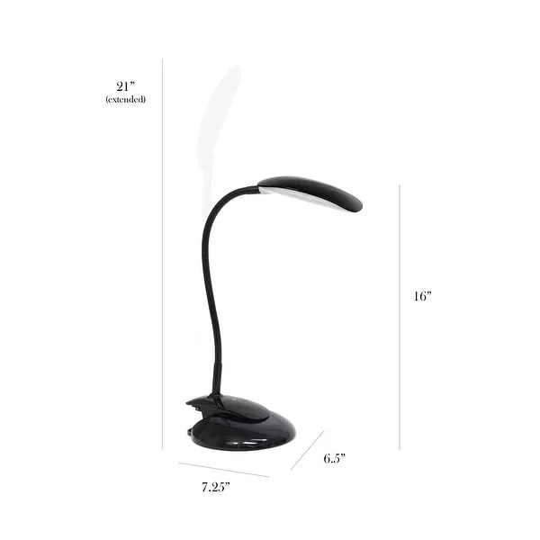 Simple Designs Flexi LED Rounded Clip Light - 7.25 × 6.5 × 16 in