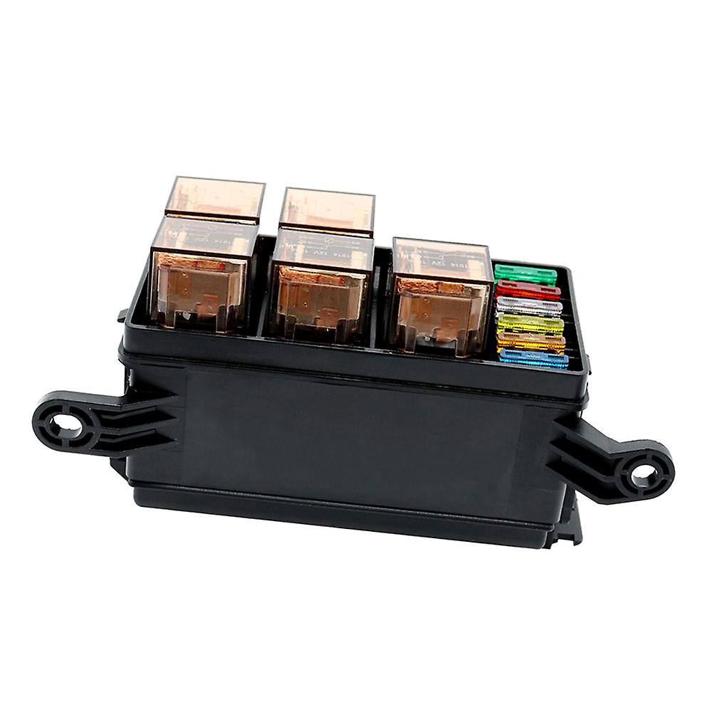 12-slot Relay Box， Set Of Terminals(show In Picture)，6 Pcs Relays，6 Pcs Standard Fuses