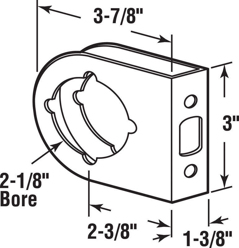 Prime-Line 3 in. H X 3.9 in. L Brass Brass Lock and Door Reinforcer