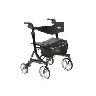 Drive Nitro Euro Style 4-Wheel Heavy Duty Rollator Rolling Walker in Black 10266HD-BK