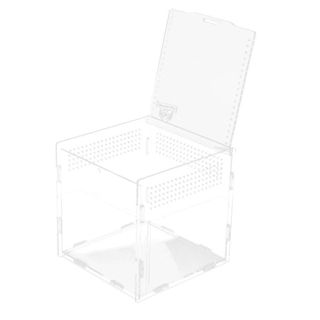 Transparent Acrylic Aquarium Fish Tank Reptile Lizaed Spider Tank Breeding Box Terrarium Habitat 15x15x15cm 1