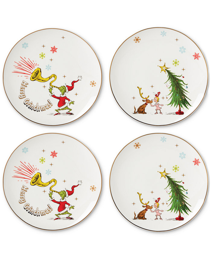 Lenox Merry Grinchmas Accent Plates Set of 4