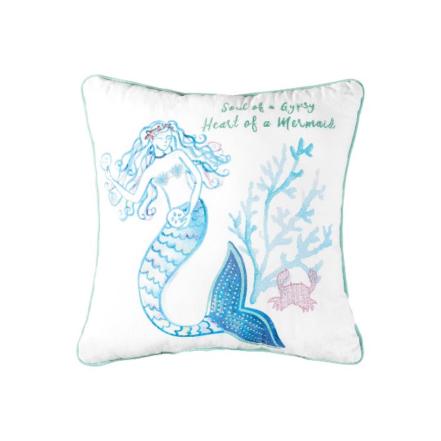 C amp f Home Mermaid Garden Soul Of A Gypsy Embroidered Pillow