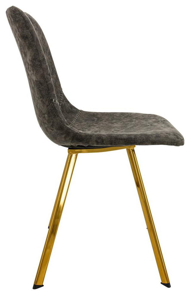 Leisuremod Markley Modern Leather Dining Chair With Gold Legs Set Of 4 Mcg18Gr4   Contemporary   Dining Chairs   by GwG Outlet  Houzz