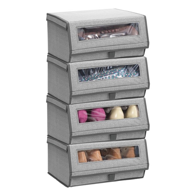 Mdesign Large Fabric Closet Shoe Storage Box