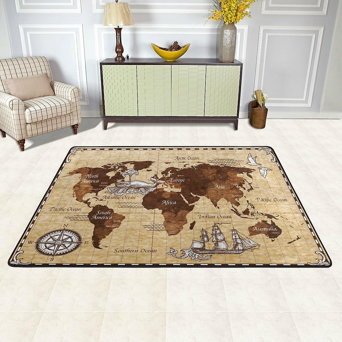 Colourlife Ancient World Map Lightweight Carpet Mats Area Soft Rugs Floor Mat Doormat Decoration For Rooms Entrance 36 X 24 Inches