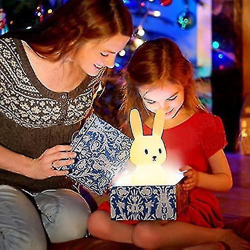 Cute Bunny Kids Night Light， Night Lights For Kids Room Birthday Gifts Kawaii Teen Night Lamp Rechar