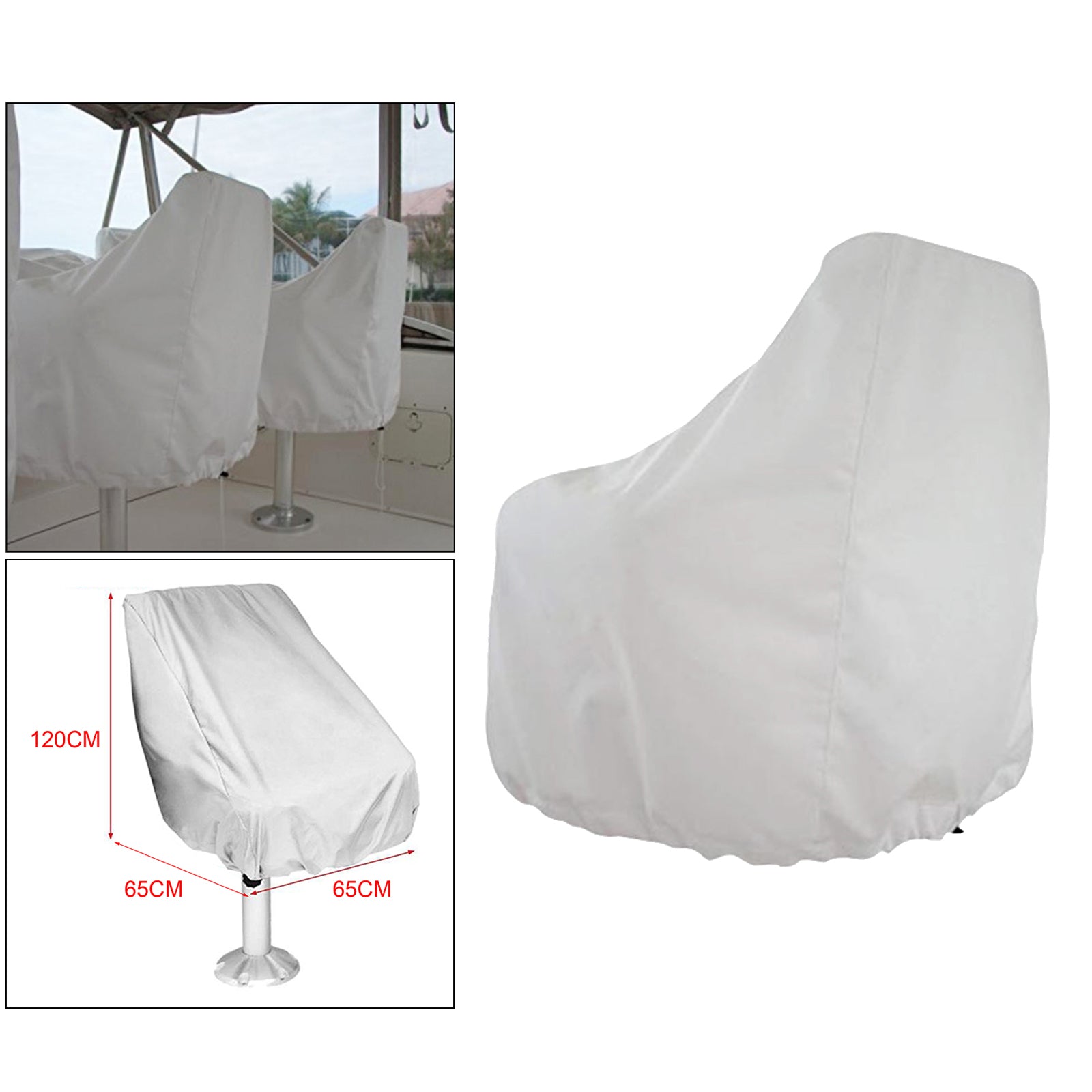 Large Boat Folding Waterproof Yacht Seat Cover Fits Colors White