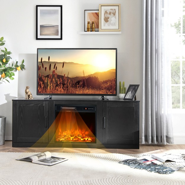 Costway 58 x27 x27 Fireplace Tv Stand Entertainment Console W 18 x27 x27 Electric Fireplace