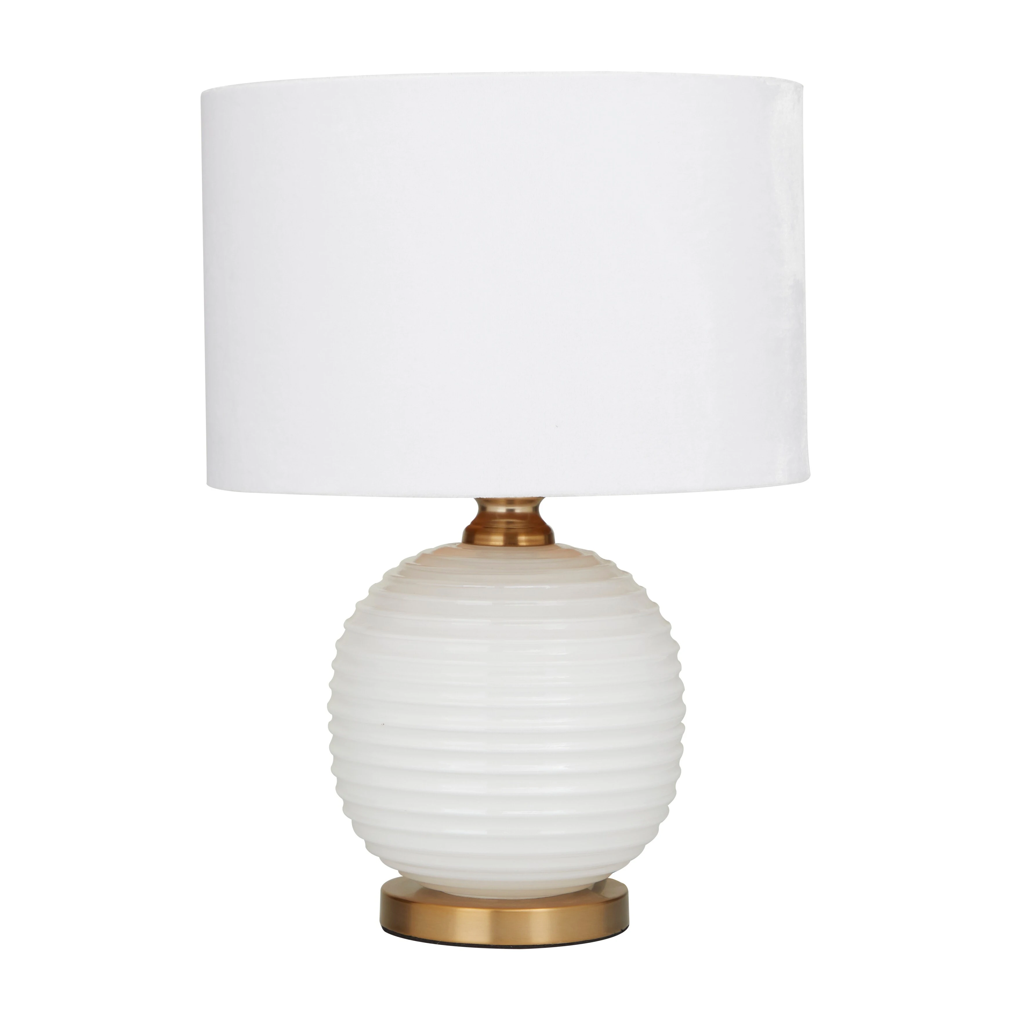 White Glass Modern Accent Lamp - 13 x 13 x 19