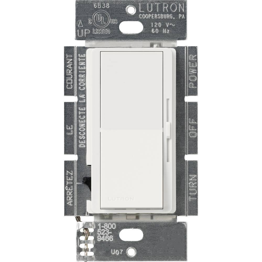 Lutron Diva Dimmer Switch for Incandescent and Halogen Bulbs 1000-WattSingle Pole Snow (DVSC-10P-SW) DVSC-10P-SW